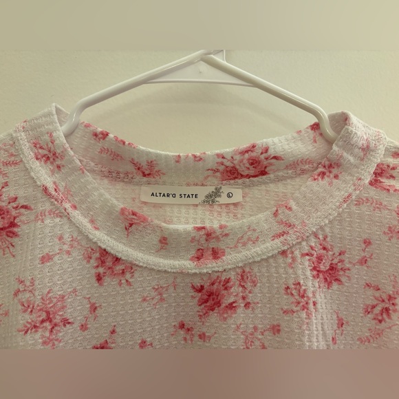 Altar'd State Aubree Waffle Long Sleeve Top in Pink - Picture 3 of 7